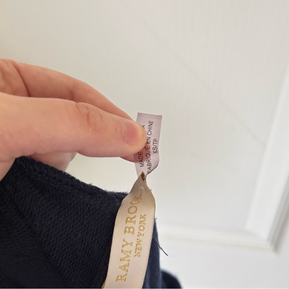 Ramy Brook Tatum Puff Sleeve Sweatshirt in Navy Blue - Picture 4 of 8